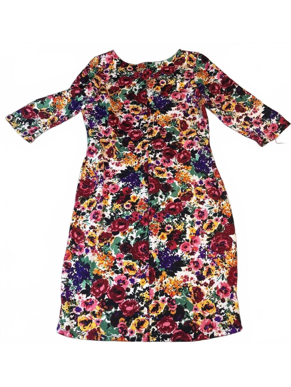DGNY Floral Print 3/4 Sleeve Dress Size 2X